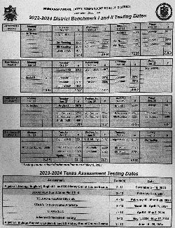 testing schedule